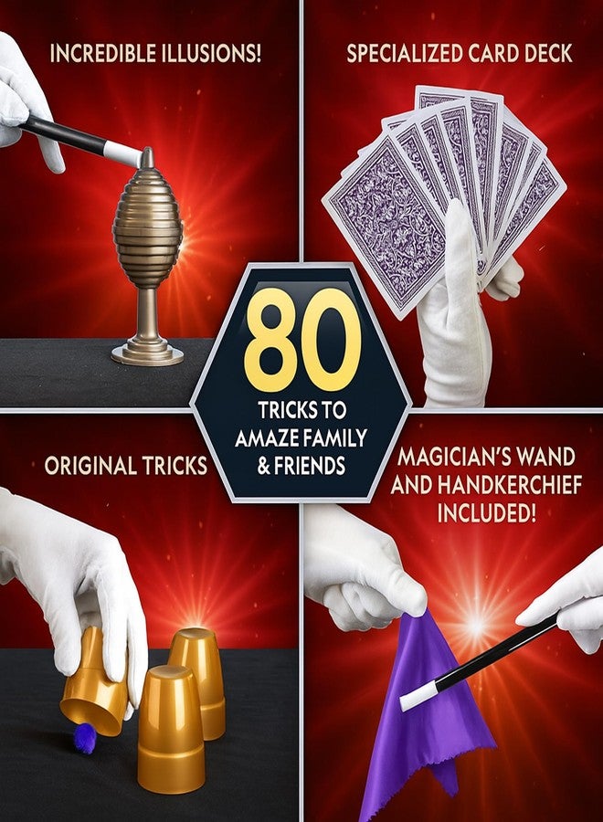 Atlasonix Magic Kit | Magic Kit for Kids Age 6-8, Kids Magician Starter Kit & Accessories 80+ Magics, Beginner Trick Set with Props - Fun Learning Gift for Boys and Girls - Image 2